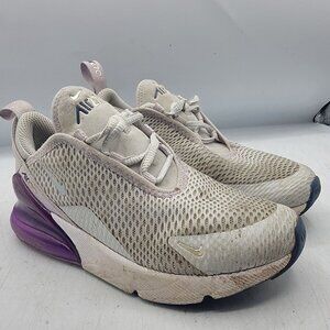 Nike Air Max 270 Kids 13C White Platinum Violet Sneaker Shoes Casual AO2372-023